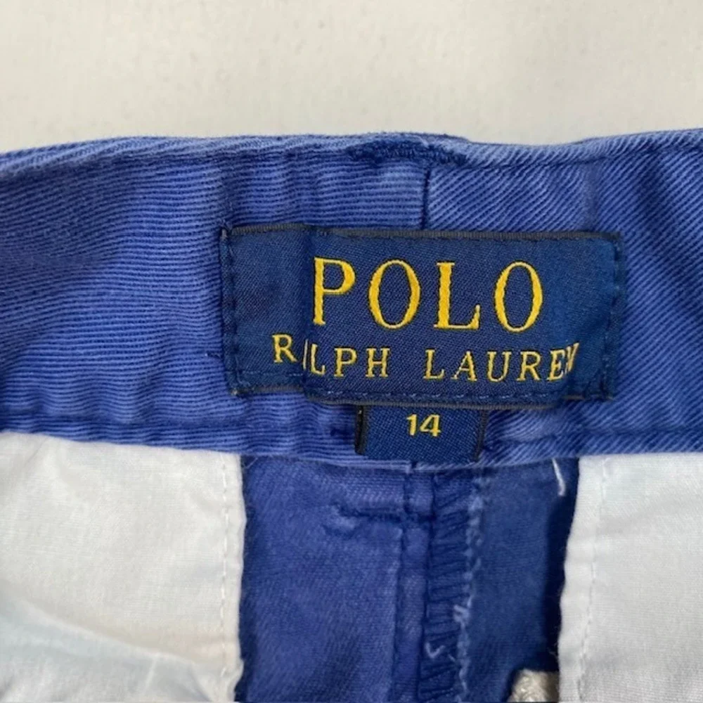 Polo Ralph Lauren Boys‎ Blue Nautical Flag Embroidered Chino Shorts Size 14